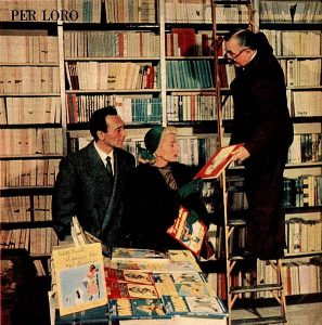 People in an Italian library