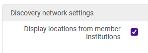 Display locations from member institutions checkbox