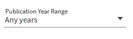 Select element labeled Publication Year Range with the default option Any years selected.