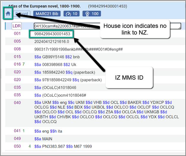 restored record in metadata editor unlinked from network